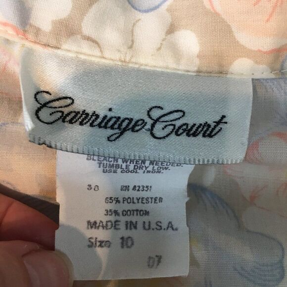 Vintage White 2 Piece Floral Midi Skirt Set womens 10 M Carriage Court Seperates - Picture 6 of 11